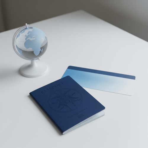 Travel document with boarding pass and globe for passport renewal assistance